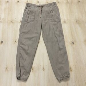 Gap Jogger Pants Mens Small Beige Elastic Waist Relaxed Fit Tapered Leg Casual